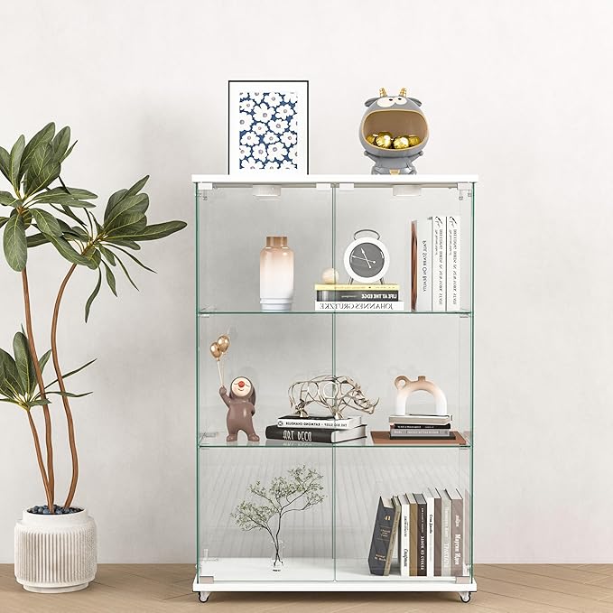 Yoluckea 3-Tier Glass Display Cabinet - Image 9
