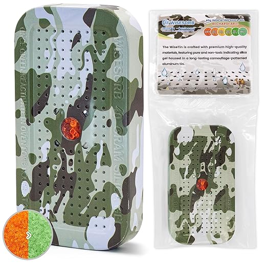 40 Gram Gun Safe Dehumidifier Camouflage, Rechargeable Desiccant Canister by Wisesorb