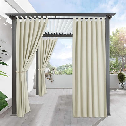 RYB HOME Outdoor Curtains for Patio Waterproof Tab Top Block Sunlight Thermal by RYBHOME