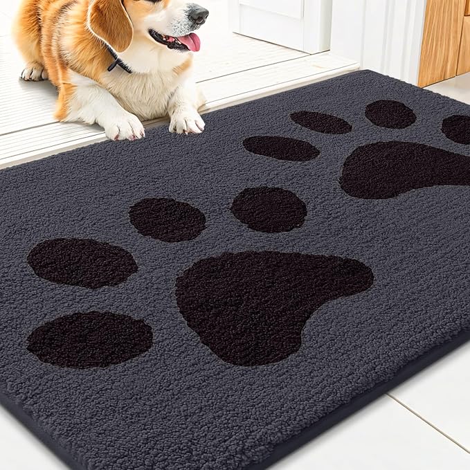 Smiry Dog Door Mat for Muddy Paws, Absorbs Moisture and Dirt, Low-Profile by Smiry