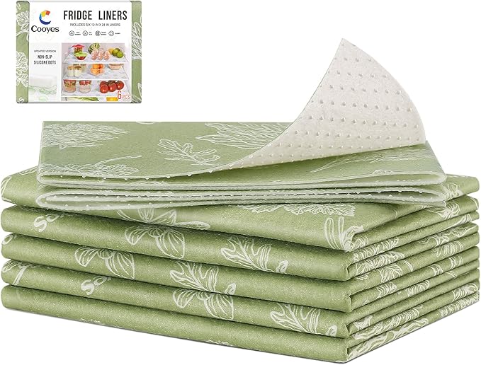 Cooyes Large Fridge Liners for Refrigerator, 17.7" × 24", Drawer & Shelf Liners by Cooyes