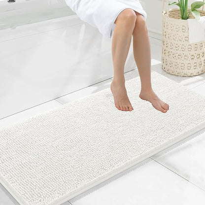 Smiry Luxury Chenille Bathroom Rugs 47x20, Extra Soft and Absorbent Shaggy Bath by Smiry
