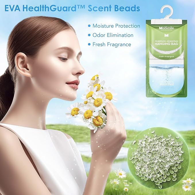 Moisture Absorbers 10 Pack Fresh Fragrance, Hanging Closet Dehumidifier Bags - Image 9