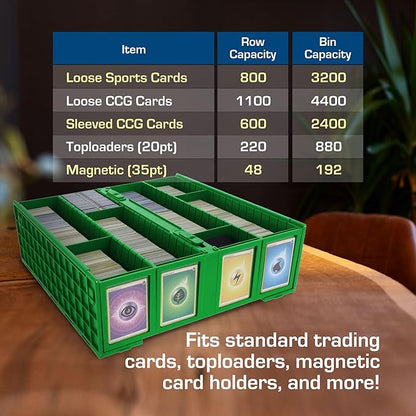 BCW Collectible Card Bin – Green | Holds 3200 Cards | Includes 4 Dividers | - Image 5