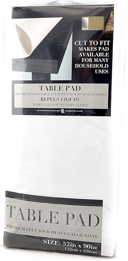 Felt Back Vinyl Table Pad 52" x 90" – Cut-to-Fit Waterproof Table Protector - Image 2