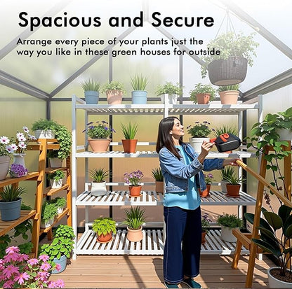 6×6FT Greenhouse for Outdoors, Walk-in Greenhouse and Winter Garden Planting - Image 6
