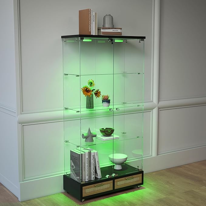 Yoluckea 4-Tier Glass Display Cabinet by Yoluckea