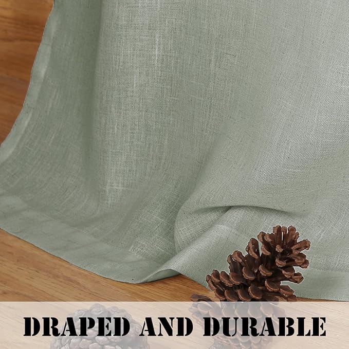 H.VERSAILTEX Linen Curtains Elegant Natural Linen Semi Sheer Curtains Energy - Image 6