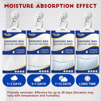 30 Pack Moisture Absorbers Packets, Hanging Closet Dehumidifier Bags, Humidity - Image 3