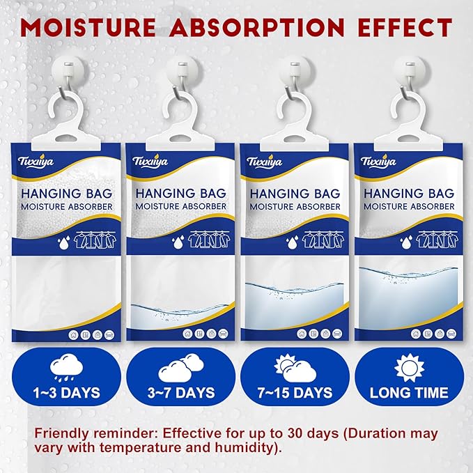Moisture Absorbers 30 Pack, Hanging Closet Dehumidifier Bags, Moisture - Image 3