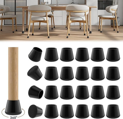 24PCS Upgraded Silicone Chair Leg Floor Protectors by Violibar