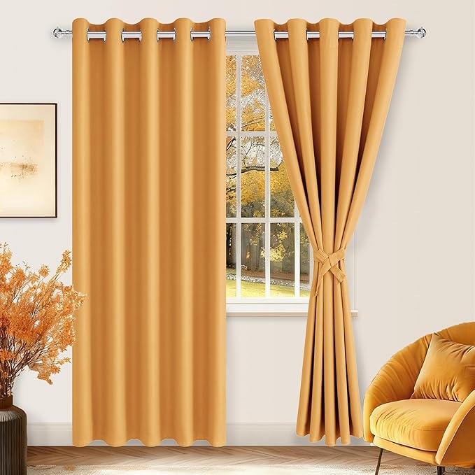 Hiasan Blackout Curtains for Bedroom, 60 x 84 Inches Long - Image 2