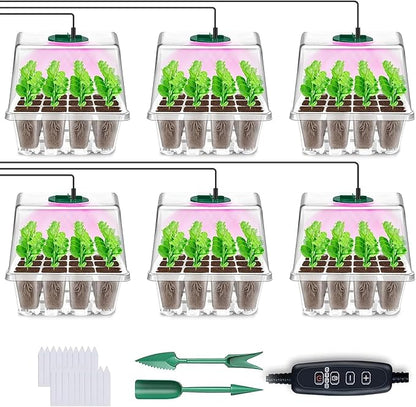 YAUNGEL Seed Starter Tray with Grow Light, 6 Pack Seed Starter Kit with Timing by YAUNGEL