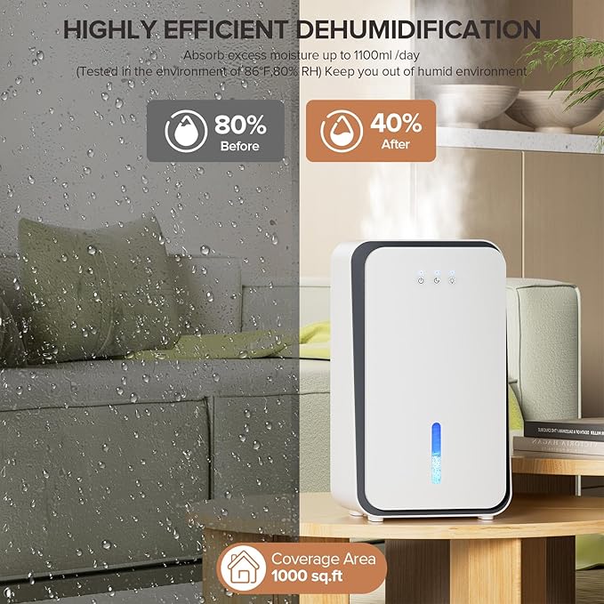 Dehumidifier for Home, 1000 sq.ft Dehumidifier - Image 3