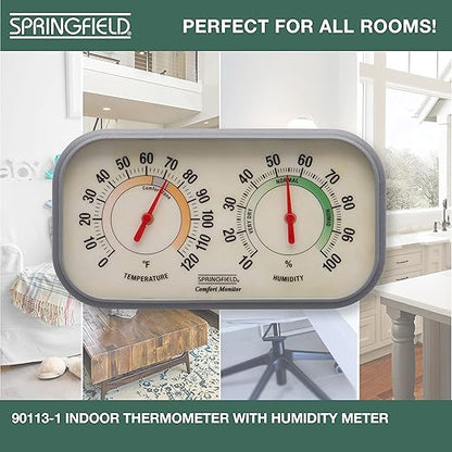 Springfield Color Track Humidity Meter and Indoor Thermometer, Analog Weather - Image 4