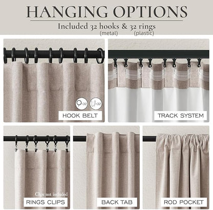 Nursery Curtains Neutral Blackout, Floor to Ceiling Track Privacy Curtains - Image 4