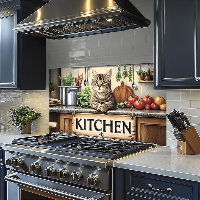 NYZE Kitchen Backsplash Stickers Waterproof Stove Backsplash Protector - Image 3