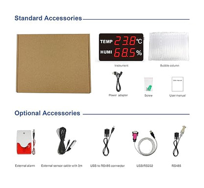 Industry Rated High Accuracy Large 5-Inch LED Display Thermometer & Hygrometer - Image 4