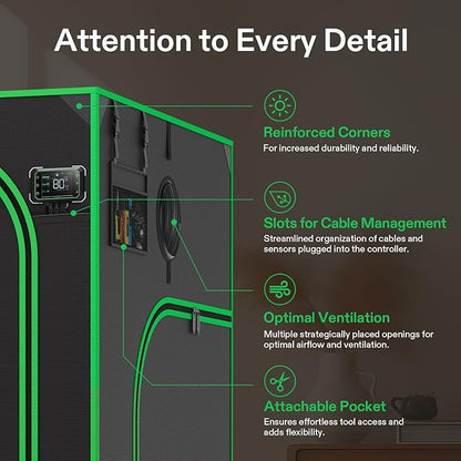 VIVOSUN P558 60"×60"×80" PRO Grow Tent, - Image 5