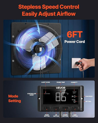 VEVOR 16 inch Exhaust Fan, Wall Mounted Attic Fan - Image 6