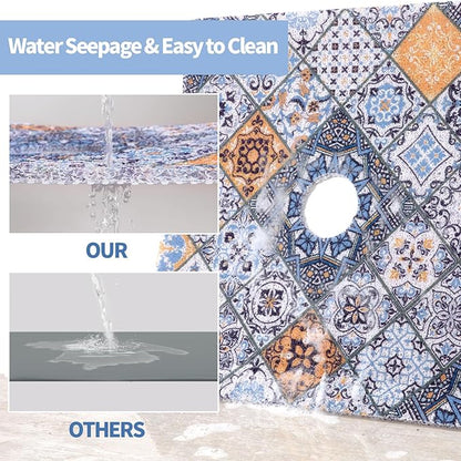 HOMBYS Square Shower Mat Non Slip 27x27 in, Shower Mat - Image 3