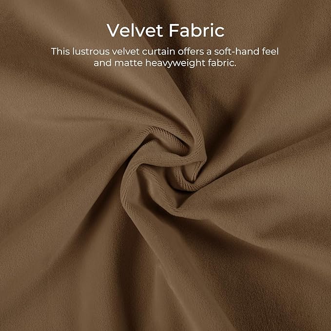 TWOPAGES Luxury Velvet Curtain Pinch Pleated Chocolate Curtain 84 inch Long - Image 3