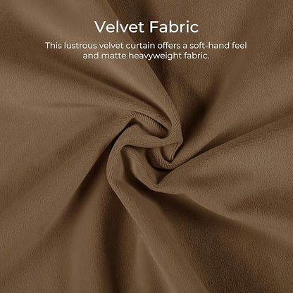 TWOPAGES Luxury Velvet Curtain Pinch Pleated Chocolate Curtain 108 inch Long - Image 3