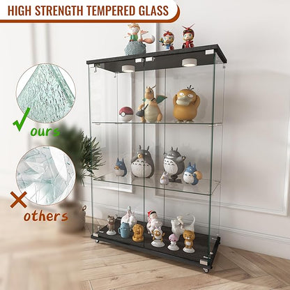Yoluckea 3-Tier Glass Display Cabinet - Image 6