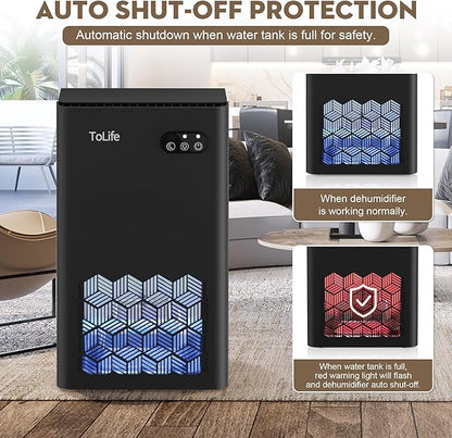 ToLife Dehumidifier for Home, 1000 sq.ft Dehumidifiers for Basement Bedroom - Image 6