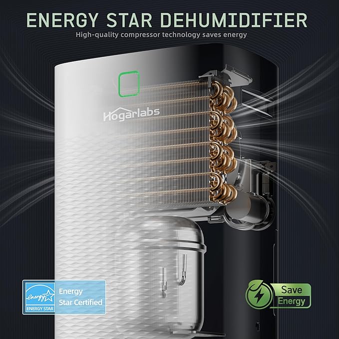 80 Pints Energy Star Dehumidifier Basement Home, Smart Silent Dehumidifier - Image 2