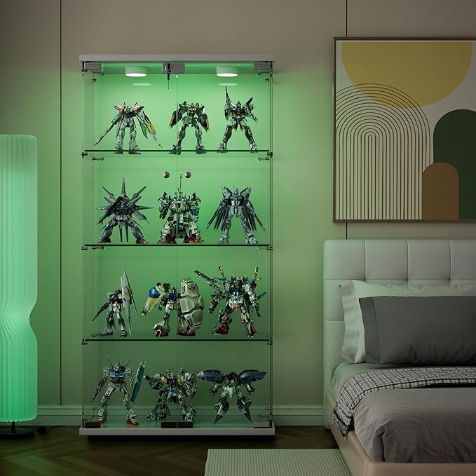 Yoluckea 4 Shelves Glass Display Cabinet - Image 3