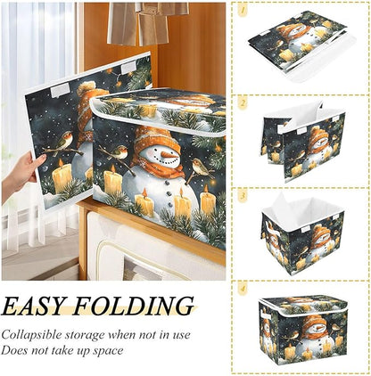 xigua Watercolor Snowman Storage Bins - Image 4