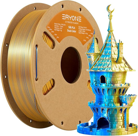ERYONE Silk Dual Color PLA Filament 3D Printer 1.75mm +/- 0.03mm, Bicolor by ERYONE
