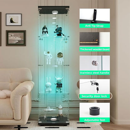 Yoluckea 4-Tier Glass Display Cabinet - Image 3