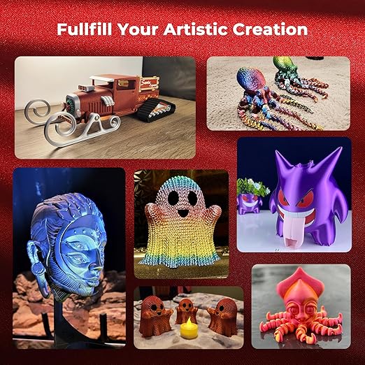 AMOLEN Silk PLA 3D Printer Filament Bundle, Shiny Dual Color PLA Filament - Image 7