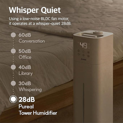 Pureal 10L Tower Humidifier, 83H Runtime, Warm & Cool Mist, Large Room - Image 6
