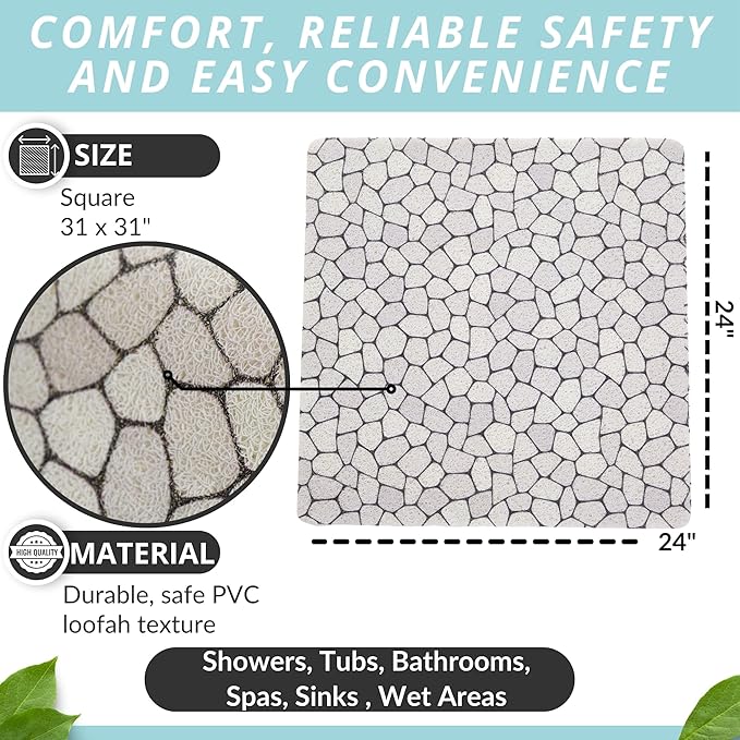 Enkosi Loofah Shower Mat Non-Slip - Image 3