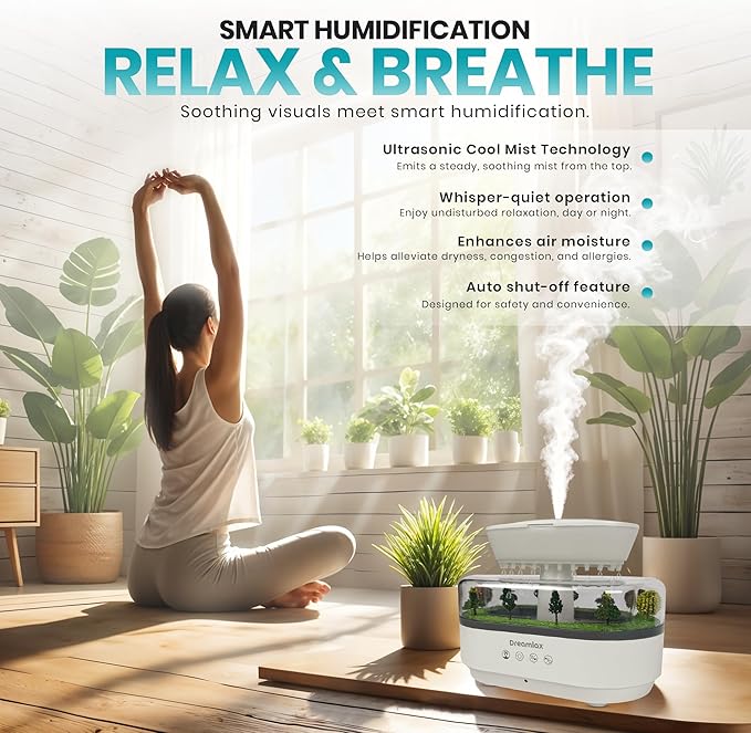Dreamlax Rain Humidifiers for Bedroom – Cool Mist Essential Oil Diffuser - Image 8