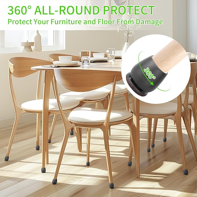 16PCS Small Chair Leg Floor Protectors, Metal Chair Leg Caps Covers Silicone - Image 2