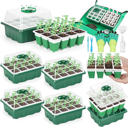 Reusable Silicone Seed Starter Tray, 60 Cells Seed Starter Kit by Qinzave