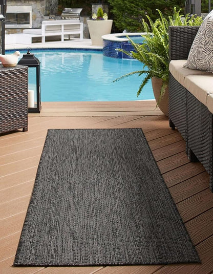 Unique Loom Collection Casual Transitional Solid Heathered Indoor/Outdoor - Image 3