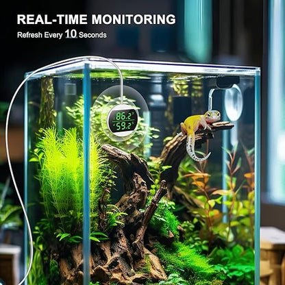 USB Power Supply LED Digital Reptile Thermometer Hygrometer, 10s Refresh Speed - Image 4