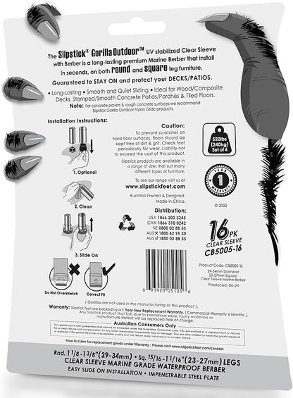 Slipstick GorillaOutdoor Berber Furniture Feet Pads - Image 5