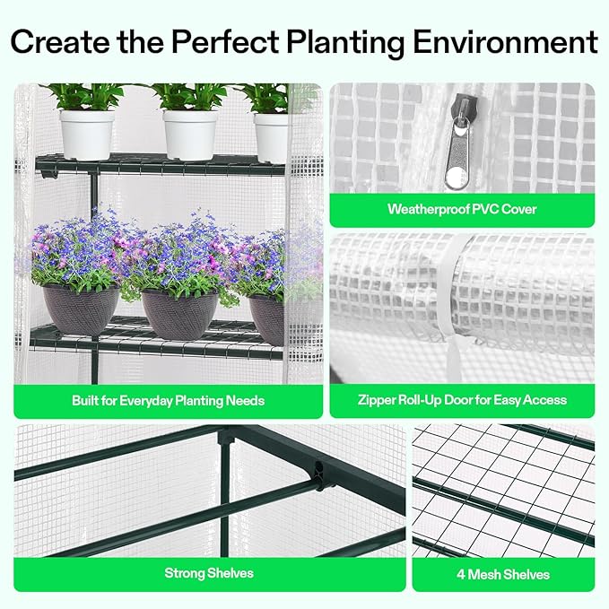 VIVOSUN Mini 4-Tier Greenhouse - Image 4