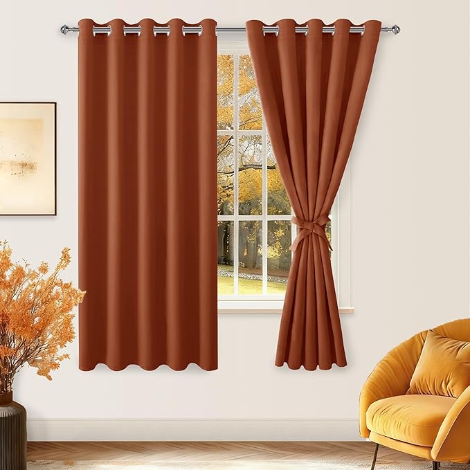 Hiasan Blackout Curtains for Bedroom, 60 x 63 Inches Length - Image 2