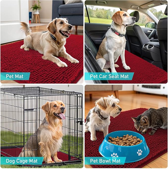 OLANLY Dog Door Mat for Muddy Paws 30x20, Absorbs Moisture and Dirt, Absorbent - Image 7
