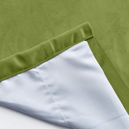 ChadMade Blackout Lined Premium Velvet Curtain Green 100Wx108L Inch, Eyelet - Image 5