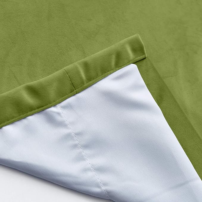 ChadMade Blackout Lined Premium Velvet Curtain Green 50Wx108L Inch, Eyelet - Image 5