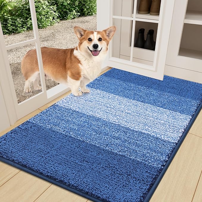 Smiry Dog Door Mat for Muddy Paws, Absorbs Moisture and Dirt, Low-Profile by Smiry