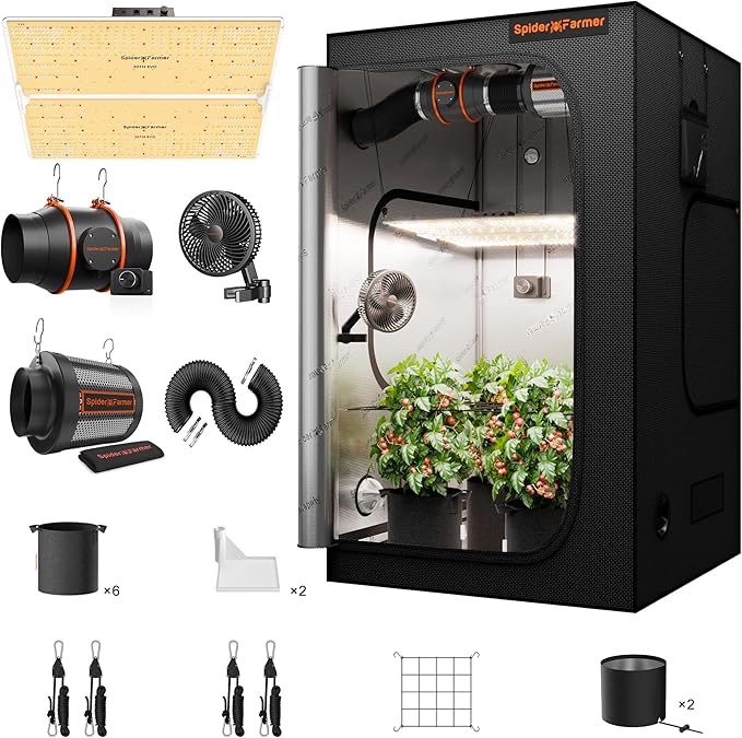 Spider Farmer Grow Tent Kit Complete 4x4ft SF4000 Dimmable Samsung LM301H EVO by SpiderFarmer